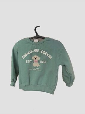 Zara Friends Are Forever Green Teddy Sweatshirt